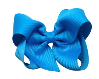 Island blue hair bow - hair bows, boutique bows, toddler bows, hair bows for girls, big hair bows, baby bows