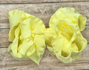 Double ruffle hair bow - hair bows, bows, hair bows for girls, baby bows, hair clips, boutique hair bows, toddler bows, big hair bows