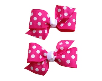 You pick color pigtail bows - polka dot bows, hair bows, hair clips, bows for girls, baby bows, baby girl bows, toddler hair bows