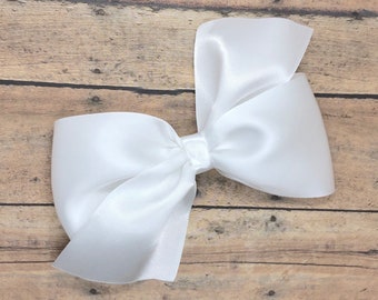 YOU PICK COLOR 5 inch satin hair bow - cheer bow, hair bows, bows, hair bows for girls, baby bows, hair clips for girls, hairbows