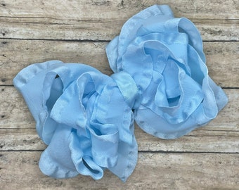 Double ruffle hair bow - hair bows, bows, hair bows for girls, baby bows, hair clips, boutique hair bows, toddler bows, big hair bows