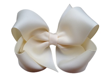 Ivory hair bow - hair bows, hair bows for girls, baby bows, toddler hair bows, boutique hair bows, big hair bows, hair clips