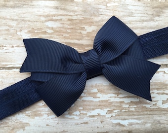 Navy blue baby headband - baby headbands, bow headbands, newborn headbands, baby headband, baby bow headband, baby girl headband, navy blue