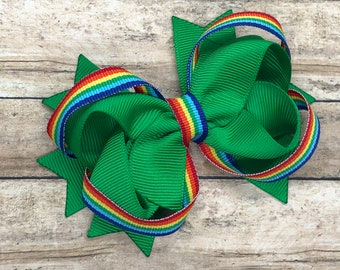 St. Patrick's Day hair bow - girls hair bows, toddler bows, baby bows, 3 inch hair bows