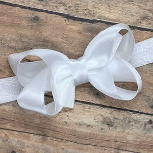 Satin baby headband - baby headband bows, baby girl headbands, newborn headband, baby bows