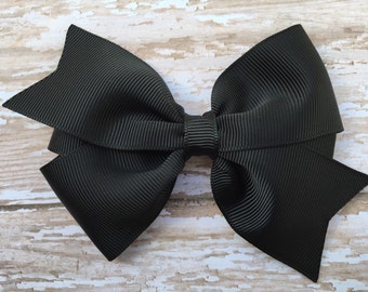 Black hair bow - hair bows, bows for girls, toddler bows, baby bows, girls bows, 4 inch hair bows