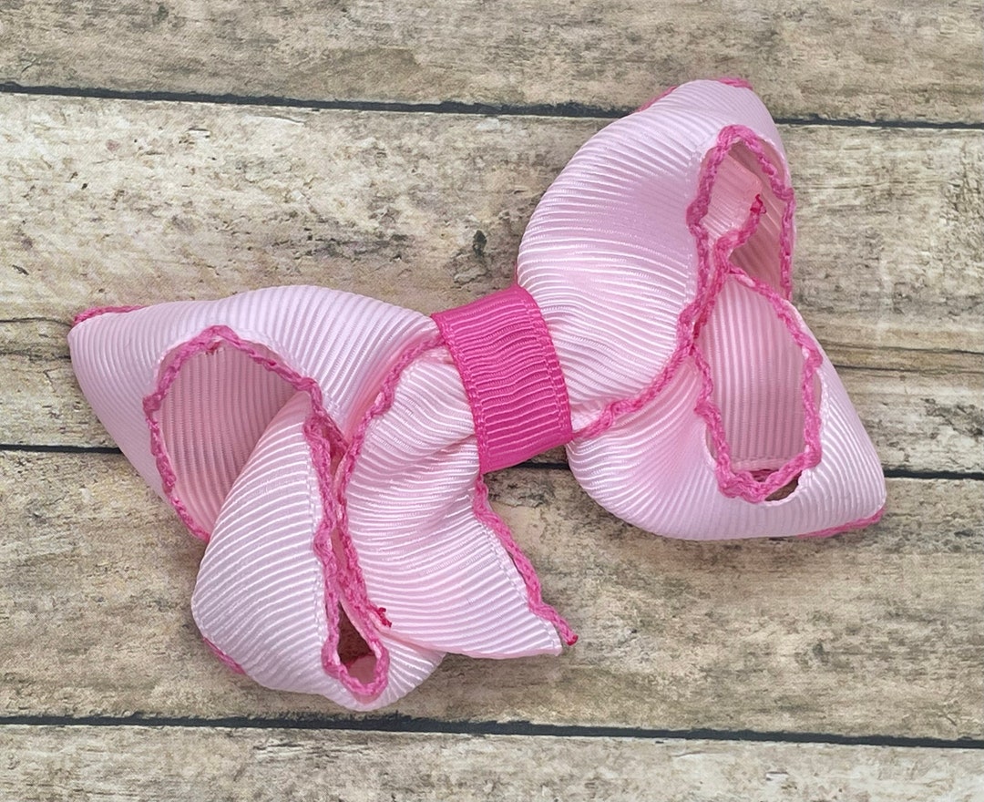 Moño de cabello rosa moños para bebés moños de bebé lazos - Etsy España