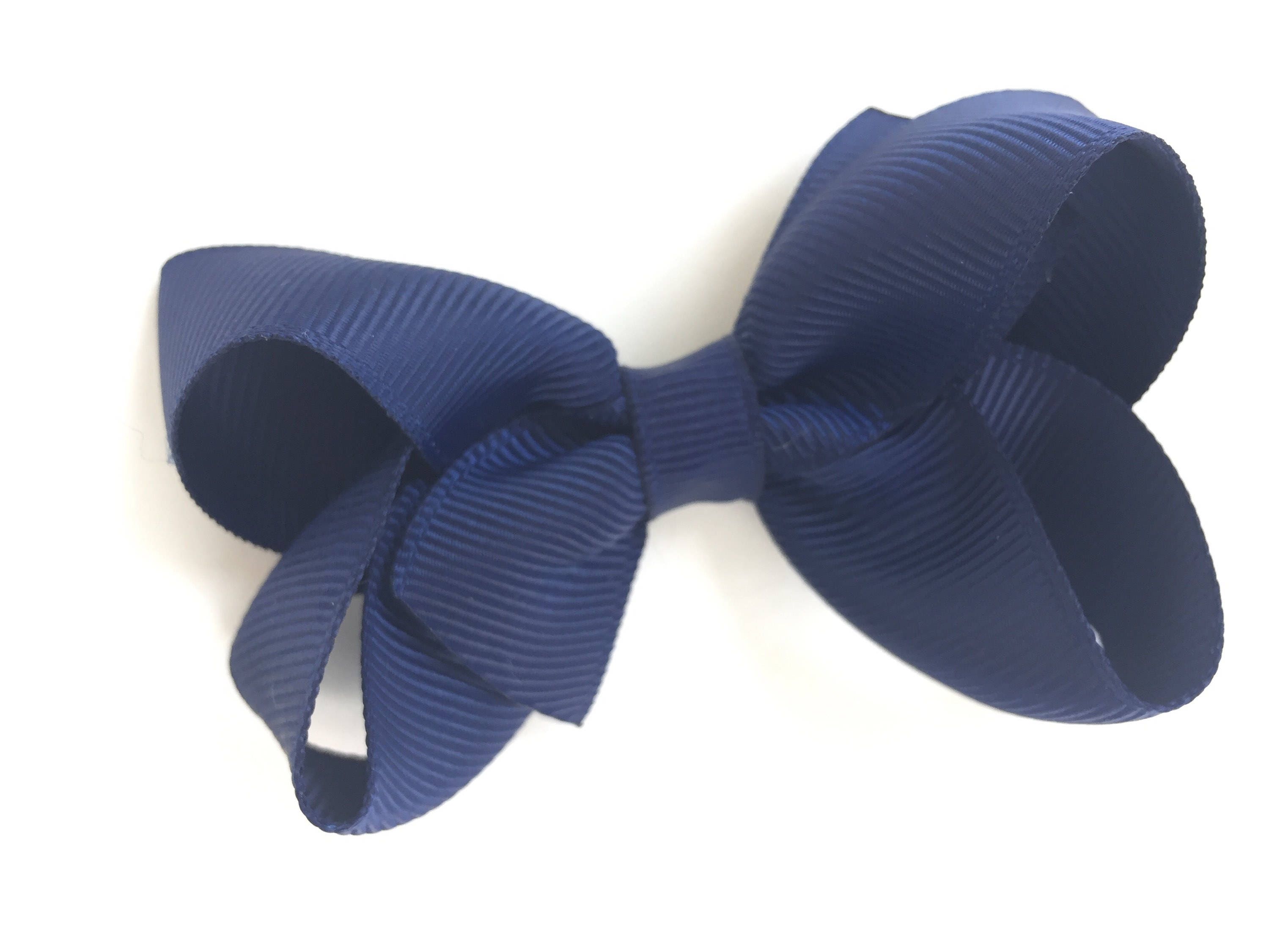 Blue Bow for Hair - Floral Bow - wide 3