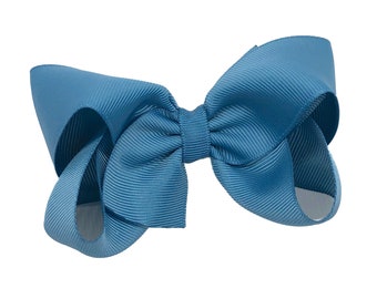 Antique blue hair bow - hair bows, bows for girls, toddler bows, girls bows, 4 inch hair bows, boutique bows