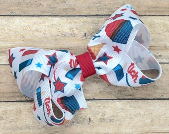 Fourth of July hair bow - hair bows, hair clips, bows for girls, girls hair bows, toddler hair bows