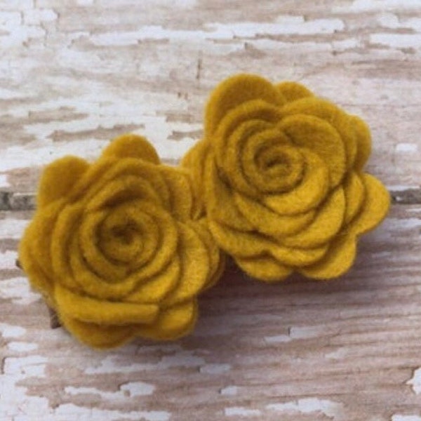 YOU PICK color felt flower hair clip - felt bows, hair bows, girls bows, baby bows, hair clips