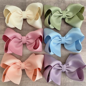 Spring hair bows YOU PICK bows for girls, hair clips, baby bows, toddler hair bows, boutique bows, 4 inch hair bows image 1