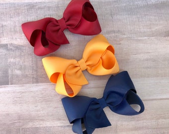 School hair bow set - hair bows, bows, hair bows for girls, baby bows, hair clips, toddler bows, boutique bows, 4 inch hair bows