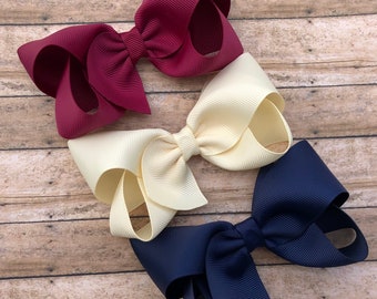 Hair bow set - hair bows, bows, hair bows for girls, baby bows, hair clips, toddler bows, boutique bows, 4 inch hair bows