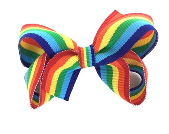 Rainbow hair bow - rainbow bow, hair bows, girls bows, girls hair bows, boutique bows, toddler bows, hair bow, rainbow bows, bows, baby bows