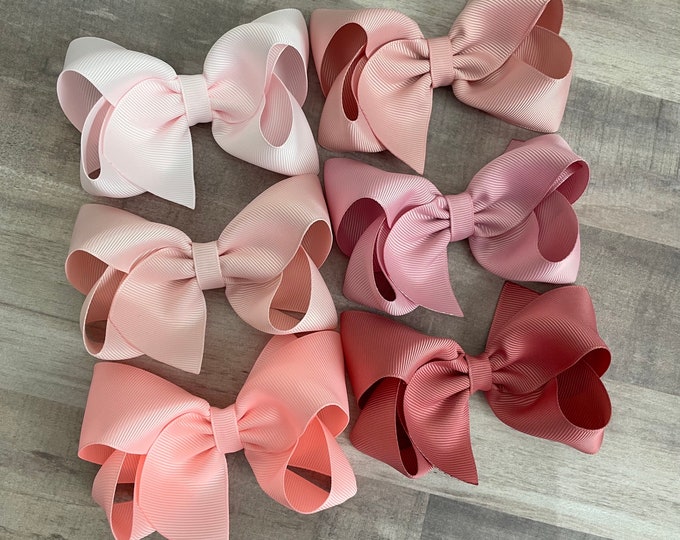 Featured listing image: YOU PICK pink hair bow - hair bows, bows for girls, baby bows, toddler hair bows, boutique bows, hair clips, girls hair bows