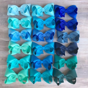 YOU PICK blue hair bow - hair bows, bows for girls, hair clips, baby bows, boutique bows, toddler bows, big hair bows