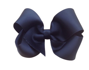You Pick Color: 4 inch hair bows, girls bows, hair clip or baby headband