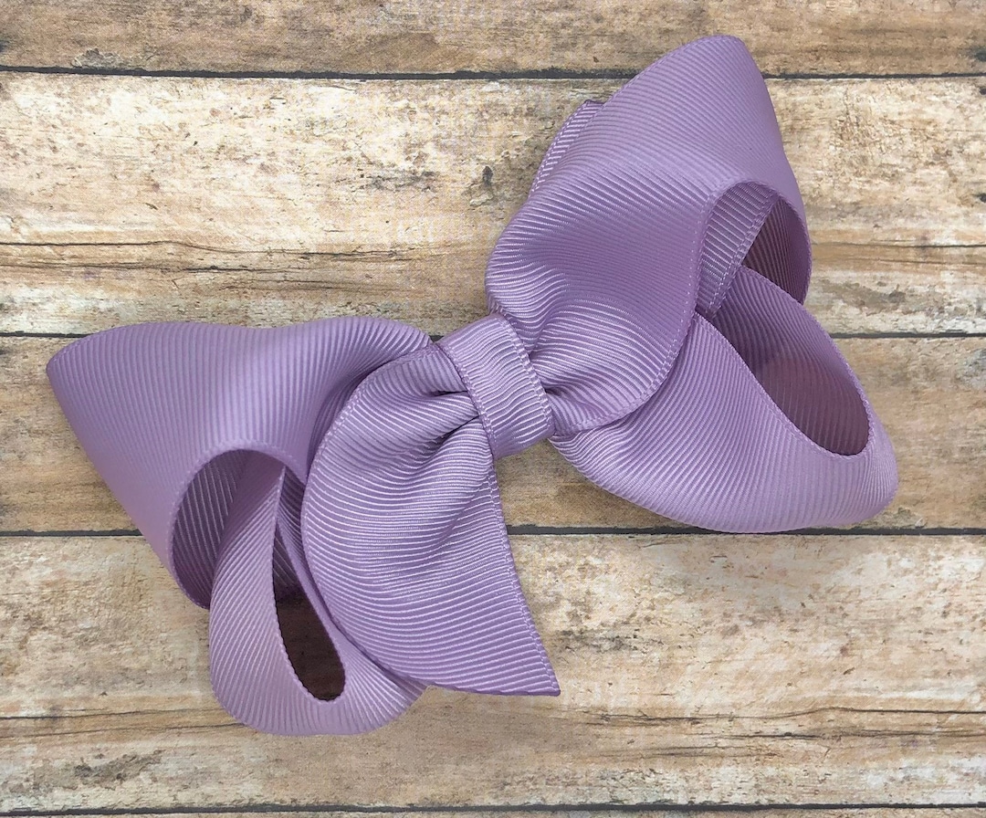Dusty Lilac Hair Bow: Boutique 4-inch Hair Clip or Baby Headband