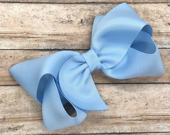 Dusty blue hair bow - hair bows, bows for girls, toddler bows, girls bows, 4 inch hair bows, boutique bows