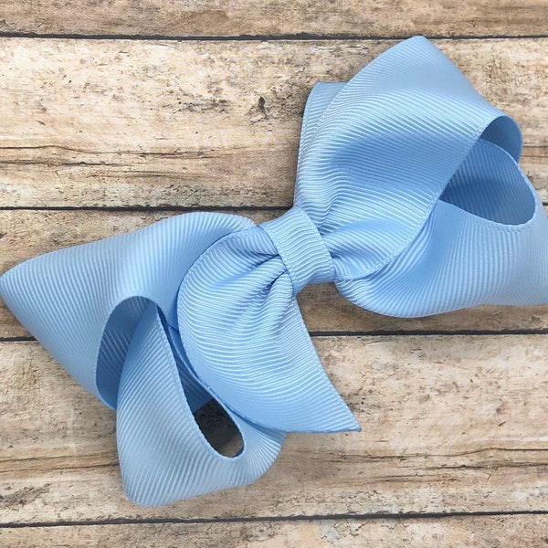 Dusty blue hair bow - hair bows, bows for girls, toddler bows, girls bows, 4 inch hair bows, boutique bows