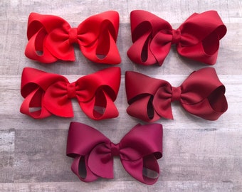 YOU PICK Red hair bow - hair bows, bows for girls, baby bows, toddler hair bows, girls hair bows, boutique hair bows, hair clips