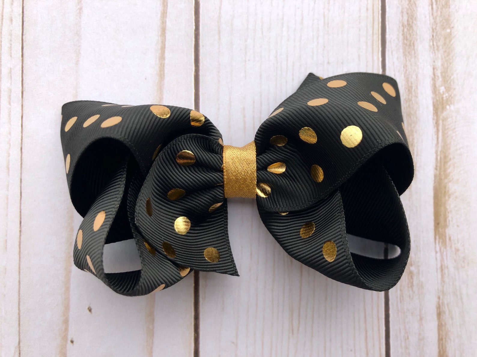 Black and gold hair bow hair bows for girls hair bows hair Etsy