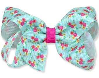 Floral hair bow - hair bows, bows for girls, baby bows, toddler bows, boutique bows, big hair bows