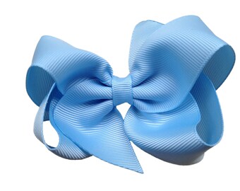 Light blue hair bow - 4 inch hair bows, bows for girls, toddler bows, girls bows, boutique bows