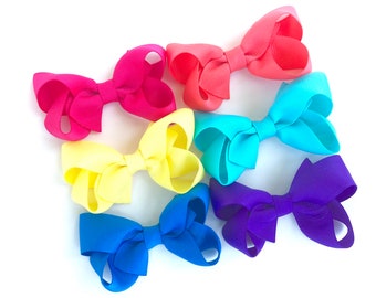 PICK 10 hair bows - 3 inch hair bows, bows for girls, baby bows, hair clips, girls hair bows, toddler bows, pigtail bows