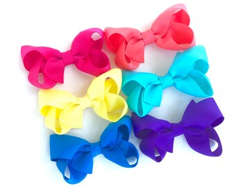 PICK 24 hair bows - 3 inch hair bows, bows for girls, baby bows, hair clips, girls hair bows, toddler hair bows, pigtail bows