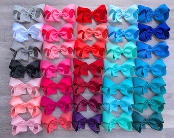 PICK 3 hair bows - hair bows, bows, hair bows for girls, baby bows, hair clips, toddler bows, boutique bows, 4 inch hair bows