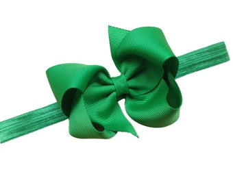 Green baby headband - baby headband, baby girl headband, baby headband bows, newborn headband, baby bows