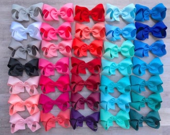 YOU PICK 8 hair bows - girls hair bows, baby bows, toddler hair bows, boutique bows, 4 inch hair bows