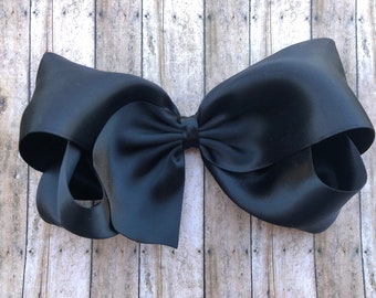 7" Satin hair bow - hair bows, bows for girls, baby bows, toddler hair bows, satin bows, girls hair bows, hair bow, bow