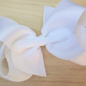 Grande fiocco per capelli da 6 pollici - fiocco per capelli bianco, fiocchi da cheerleader, fiocchi grandi, fiocchi per capelli, fiocchi per capelli per ragazze, fiocco per capelli grande, fiocchi per ragazze