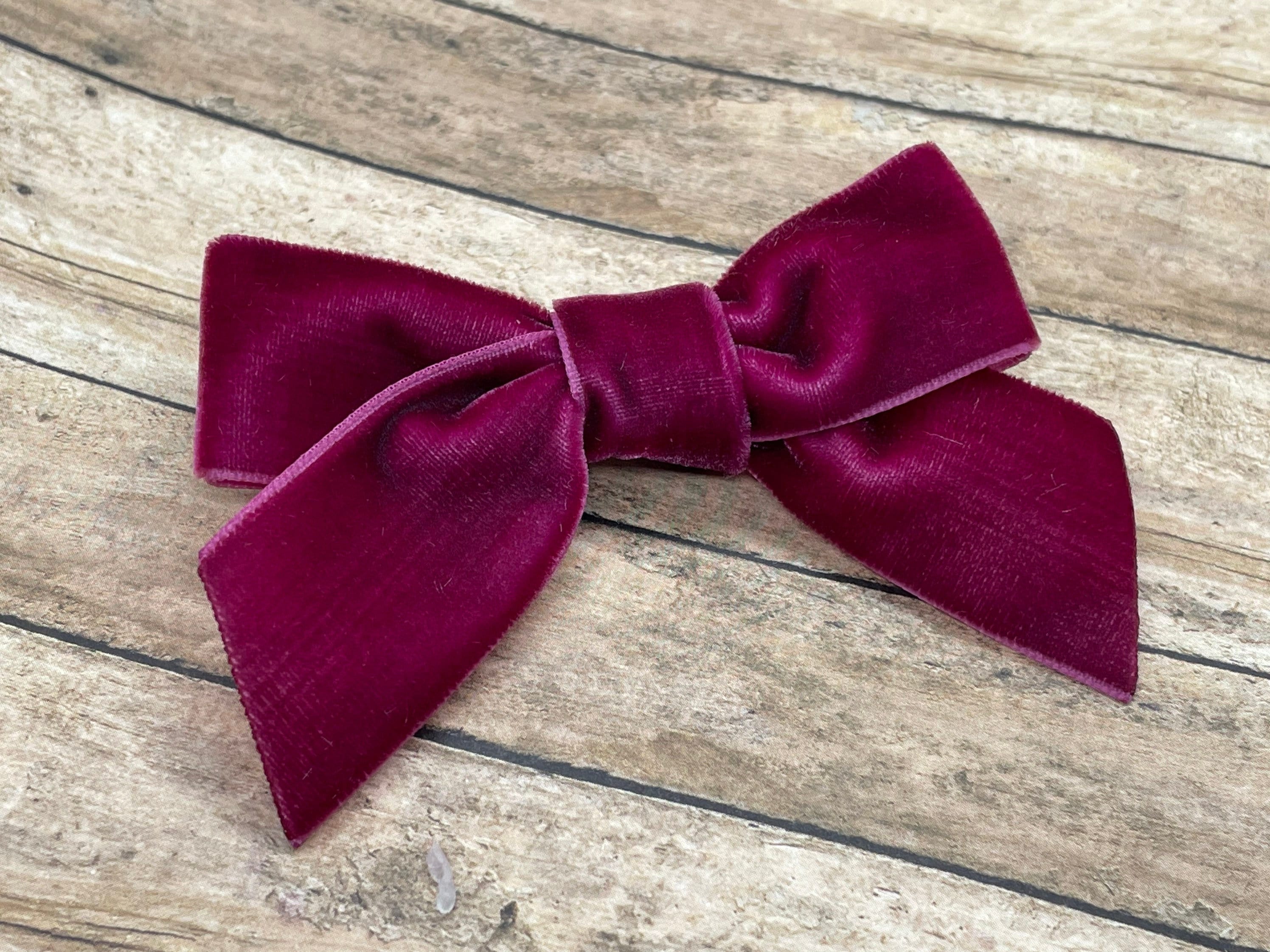 Red velvet hair bow - hair bows, hair bow, bows, hair clips