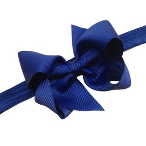 Navy blue baby headband - baby headband bows, baby bows, baby bow headbands, baby hair bows, hair bows, newborn headbands