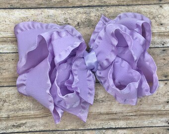 Double ruffle hair bow - hair bows, bows, hair bows for girls, baby bows, hair clips, boutique hair bows, toddler bows, big hair bows