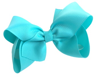 Turquoise hair bow - hair bows, bows for girls, baby bows, toddler bows, boutique bows, big hair bows