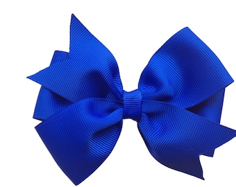 Royal blue hair bow - hair bows, hair clips, hair bows for girls, girls bows, toddler bows, baby bows, 4 inch hair bows