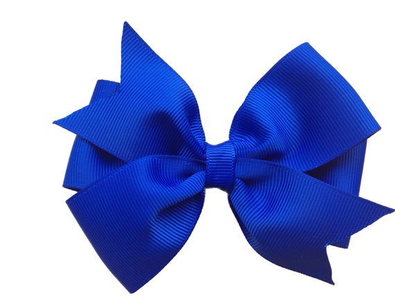 blue yellow hair bow