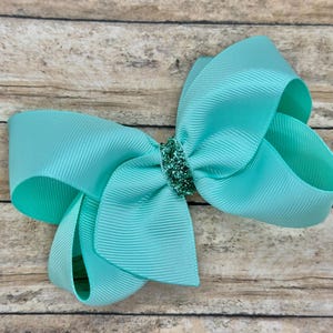 Aqua Haarschleife - Haarschleifen, Mädchen-Haarschleifen, Kleinkindschleifen, Babyschleifen, Mädchen-Haarschleifen, Boutique-Schleifen, große Haarschleifen, Haarclips