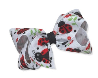 Ladybug hair bow - hair bows, bows for girls, baby bows, toddler hair bows, girls bows, boutique hair bows