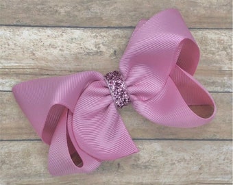 Rose pink hair bow - hair bows, hair clips, girls bows, hair bows for girls, girls hair bows, toddler bows, boutique bows