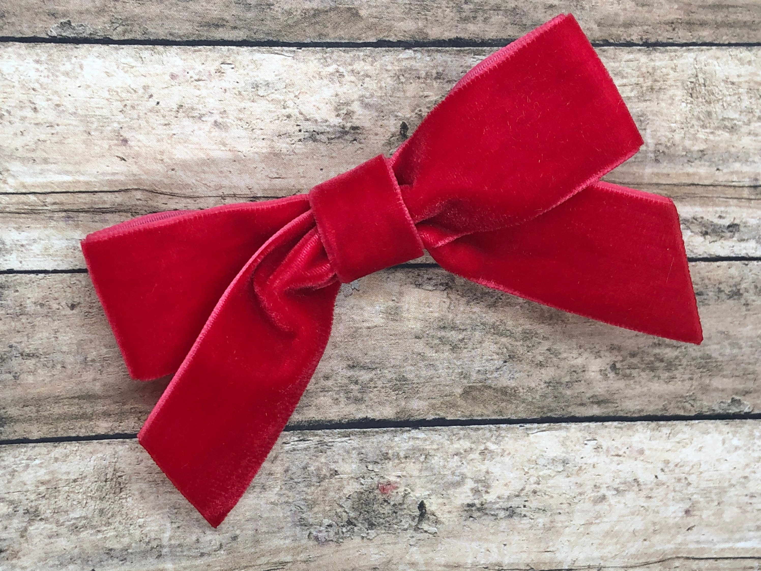 Red velvet hair bow - hair bows, hair bow, bows, hair clips