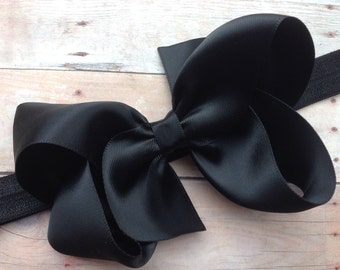 Satin baby headband - baby headband bows, baby girl headbands, newborn headband, baby bows