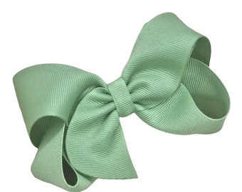 Light sage hair bow - hair bows, bows for girls, baby bows, girls bows, toddler hair bows, pigtail bows