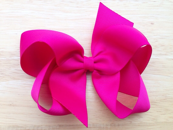 Grand Nœud Classique Rose Pour Cheveux De Fille - Longueur 5 Cm