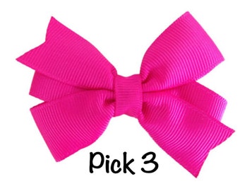 PICK 3 hair bows - 3 inch hair bows, hair bows, bows for girls, baby bows, baby hair bows, hair clips, girls bows, toddler bows